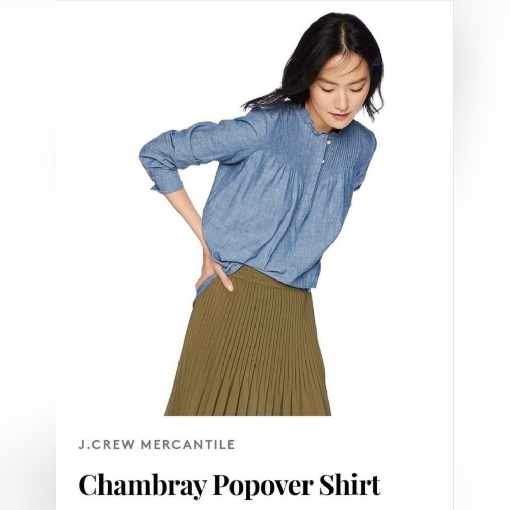 J Crew Mercantile Chambray Popover Shirt
